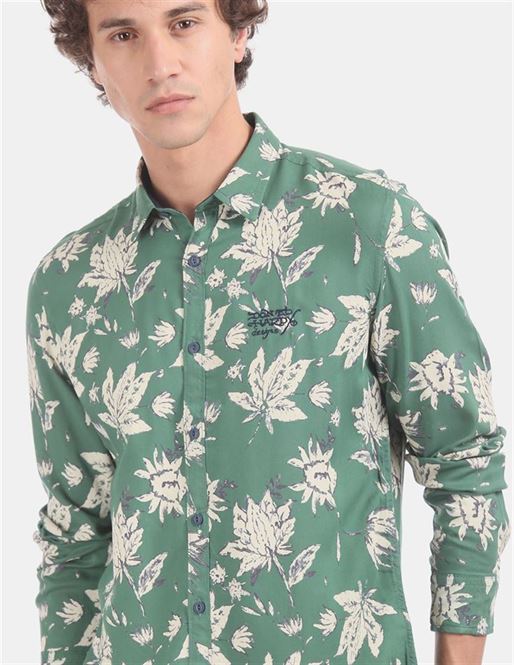 Ed Hardy Men Casual Wear Green Shirt